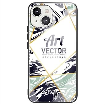 Patroonafdrukbeschermhoes voor iPhone 14 Plus, schokbestendig TPU + telefoonhoesje van gehard glas