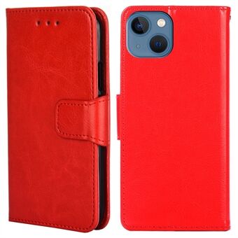 Voor iPhone 14 Plus Volledige Bescherming Getextureerde PU Lederen Case Magnetische Sluiting Stand Portemonnee Telefoon Cover Protector: