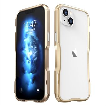 LUPHIE voor iPhone 14 Plus Valbestendig frame Mobiele telefoon Metalen beschermende bumperhoes