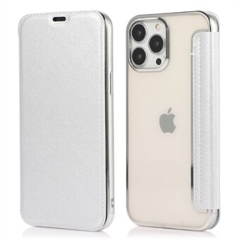 Voor iPhone 14 Plus Kaartsleuf Galvaniseren Case PU-leer Clear TPU Back Volledige bescherming Stand Case: