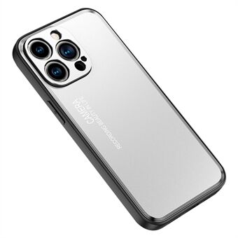 Voor iPhone 14 Plus Aluminium Schuurstralen Achterplaat Schokbestendig Case TPU Frame Camera Lens Bescherming Matte Cover: