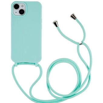 Voor iPhone 14 Plus Geïntegreerde TPU Telefoon Back Case Anti- Scratch Anti-drop Cover met Lanyard