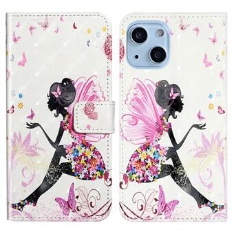 Voor iPhone 14 Plus 3D-patroonafdrukken PU-lederen hoes Volledige bescherming Stand Portemonnee Telefoonhoes: