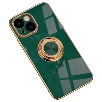 Voor iPhone 14 Plus Schokbestendige Telefoonhoes met Precieze Uitsparingen, Standaard en Ringhouder, 9D Elektroplating Achterkant van de Telefoon.