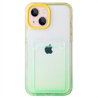 Voor iPhone 14 Plus Gradiënt Flexibele Soft TPU Phone Case Card Slot Functie Anti Scratch Telefoon Shell