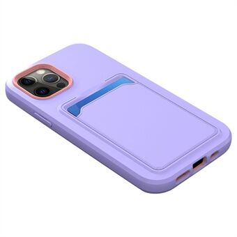 Voor iPhone 14 Plus Precieze uitsparing Dual Color Hard PC + Soft TPU Hybrid Phone Case met kaarthouder