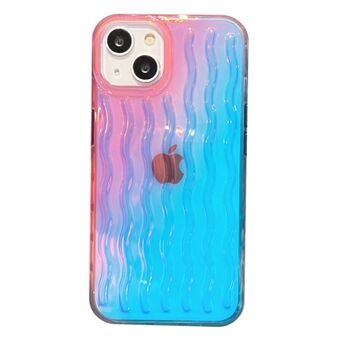 Voor iPhone 14 Plus Anti- Scratch Harde PC + TPU Telefoon Cover Wave Textuur Telefoon Case: