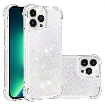 Voor iPhone 14 Plus TPU + PC Telefoon Cover Vloeibare Drijvende Glitter Pailletten Telefoon Shell