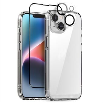 NORTHJO Voor iPhone 14 Plus Hoesje PC+TPU Telefoonhoesje + Schermprotector + Camera Lensbeschermer