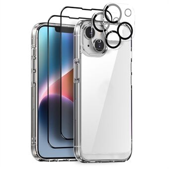 NORTHJO 5 in 1 Voor iPhone 14 Plus Hoes Schokbestendige Hybride Telefoonomslagset met 2 Schermbeschermers, 2 Cameralensbeschermers