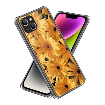 Voor iPhone 14 Plus Zonnebloempatroon Afdrukken Ontwerp Achterkant Zachte TPU schokbestendige beschermende telefoonhoes