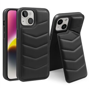 Voor iPhone 14 Plus Magnetische Hoes Leer+TPU Telefoonhoesje met Verborgen Kaartsleuf Standaard