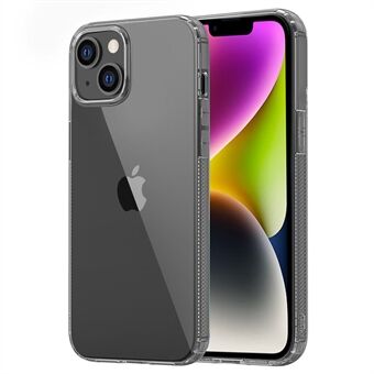 LEEU DESIGN Voor iPhone 14 Plus 6D Geluidsgat Luchtkussen TPU-achterkant van de behuizing met stofplug