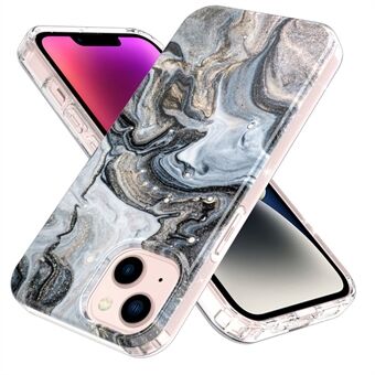 Voor iPhone 14 Plus GW18 IMD marmeren patroon telefoonhoes PC + TPU anti-val mobiele telefoon achterkant