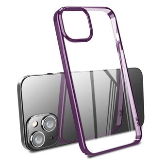 X-LEVEL voor iPhone 14 Plus Galvaniseren Schokbestendige pc-telefoonhoes Transparante achterkant