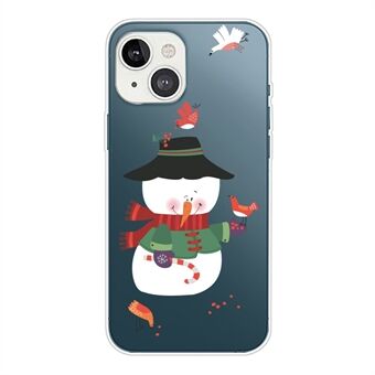 Anti- Scratch beschermende telefoonhoes voor iPhone 14 Plus, kerstpatroon afdrukken Flexibele TPU-achterkant