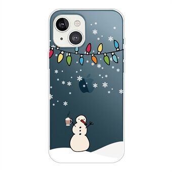 Schokbestendige telefoonhoes voor iPhone 14 Plus, kerstpatroon afdrukken Zachte TPU anti-drop case