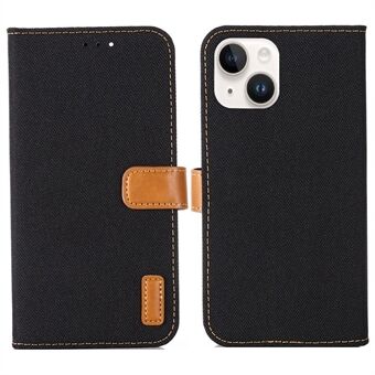 Voor iPhone 14 Plus Anti-drop Oxford Doek Textuur Telefoon Flip Lederen Portemonnee Hoesje Mobiele telefoonhoes met Stand