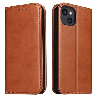 FIERRE SHANN voor iPhone 14 Plus Anti-val Telefoon Case Stand Auto-geabsorbeerde Magnetische Sluiting PU Lederen Beschermende telefoon Portemonnee Cover