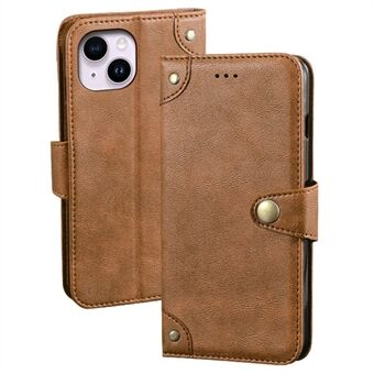 IDEWEI anti-vingerafdruk mobiele telefoonhoes voor iPhone 14 Plus, fijne textuur PU lederen portemonnee Stand telefoonhoes