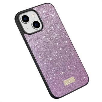 SULADA Voor iPhone 14 Plus Valbestendig hoesje voor mobiele telefoon PU-leer gecoat PC + TPU Glitterpailletten Scratch beschermende achterkant