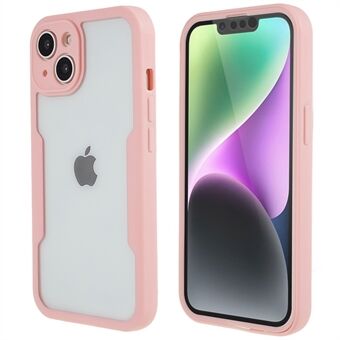 Anti- Scratch telefoonhoes voor iPhone 14 Plus, PET-schermbeschermer + acryl + TPU volledig bedekkende hybride telefoonhoes