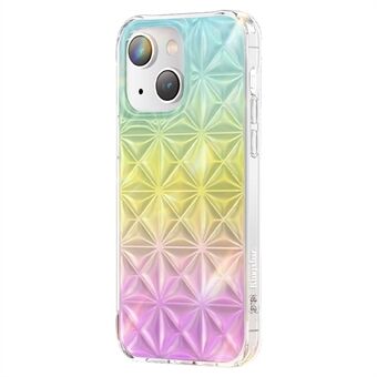 KINGXBAR Miya-serie voor iPhone 14 Plus IMD 3D Rhombus Schokabsorptie Cover TPU + PET Dual Layer Beschermende telefoonhoes