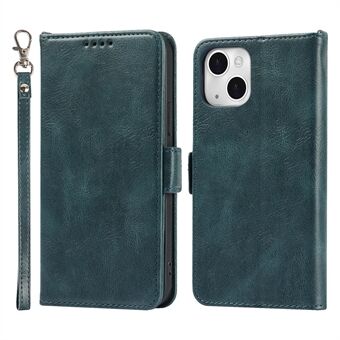 Voor iPhone 14 Plus Retro Wallet Stand Magnetische sluiting Telefoonhoes Schokbestendig Flip lederen telefoonhoes met riem