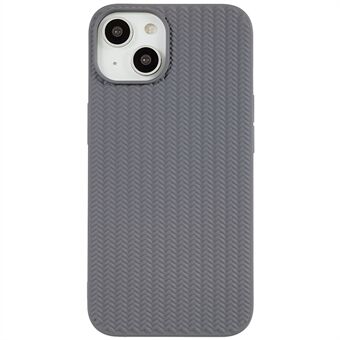 Voor iPhone 14 Plus Gebreide textuur Antislip telefoonhoes Versterkte hoeken Zachte TPU Scratch hoes