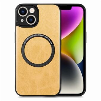 Magnetische autohouder telefoonhoes voor iPhone 14 Plus, PU-leer gecoate pc + TPU hybride hoes