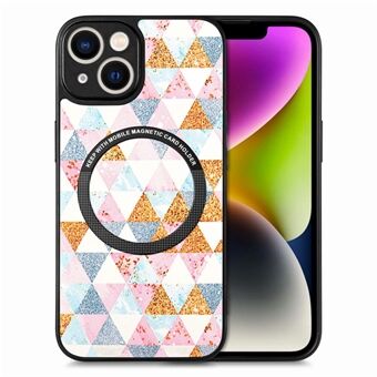 Voor iPhone 14 Plus PC + TPU + PU lederen slanke mobiele telefoonhoes metalen Ring anti- Scratch beschermende telefoonhoes