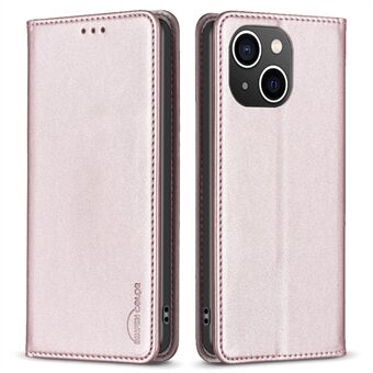 BINFEN COLOR BF18 Stand Cover voor iPhone 14 Plus PU lederen kaarthouder Beschermend telefoonhoesje