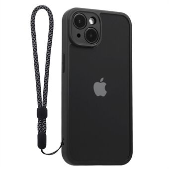 VILI M-serie voor iPhone 14 Plus transparante telefoonhoes PC + TPU telefoonhoes met polsband - zwart