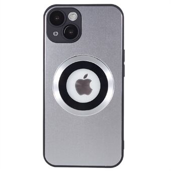 Voor iPhone 14 Plus AG Matte magnetische telefoonhoes Logo Bekijk aluminium Ring TPU telefoonhoes