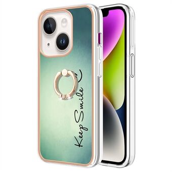 YB IMD-serie-20 stijl D IMD-patroonstandaard telefoonhoesje voor iPhone 14 Plus 2.0mm elektroplating zachte TPU-cover.