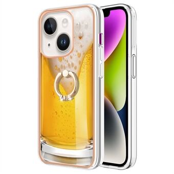 YB IMD-serie-20 stijl D IMD-patroonstandaard telefoonhoesje voor iPhone 14 Plus 2,0 mm elektroplating zachte TPU-hoes.