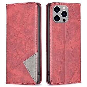 BF Imprinting Pattern Series-1 voor iPhone 14 Pro Max 6.7 inch Geometrisch bedrukt PU Lederen Cover Kaarthouder Anti-fall Telefoon Stand Case