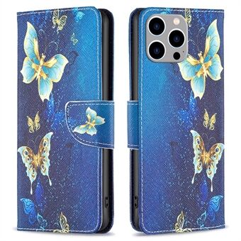 BF Patroon Afdrukken Leer Serie-2 voor iPhone 14 Pro Max 6.7 inch Portemonnee Telefoon Case PU Leer Magnetische Sluiting Stand Cover