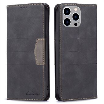 BINFEN COLOR BF Leather Series-1 voor iPhone 14 Pro Max 6,7 inch Anti- Scratch Splicing 10 Style Stand Wallet Flip PU lederen telefoonhoes Magnetisch Auto-absorbed Shell