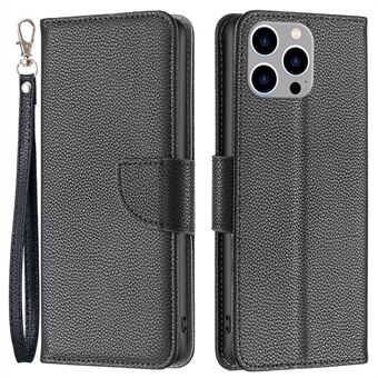 BF Leather Case Series-3 voor iPhone 14 Pro Max 6,7 inch Effen kleur Goed beschermd Litchi-textuur PU-leer Volledige dekking Telefoonhoes met Stand portemonnee