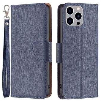 BF Leather Case Series-3 voor iPhone 14 Pro Max 6,7 inch Effen kleur Goed beschermd Litchi-textuur PU-leer Volledige dekking Telefoonhoes met Stand portemonnee