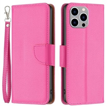 BF Leather Case Series-3 voor iPhone 14 Pro Max 6,7 inch Effen kleur Goed beschermd Litchi-textuur PU-leer Volledige dekking Telefoonhoes met Stand portemonnee