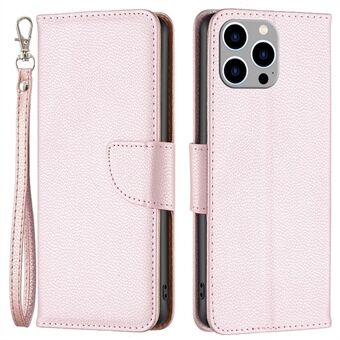 BF Leather Case Series-3 voor iPhone 14 Pro Max 6,7 inch Effen kleur Goed beschermd Litchi-textuur PU-leer Volledige dekking Telefoonhoes met Stand portemonnee