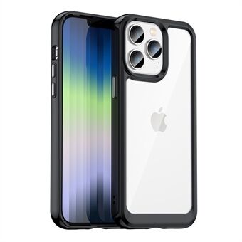 Voor iPhone 14 Pro Max 6.7 inch Borstel Textuur Anti-vingerafdruk TPU + Acryl Anti-val Beschermende Telefoon Case Cover