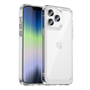 Voor iPhone 14 Pro Max 6.7 inch Borstel Textuur Anti-vingerafdruk TPU + Acryl Anti-val Beschermende Telefoon Case Cover