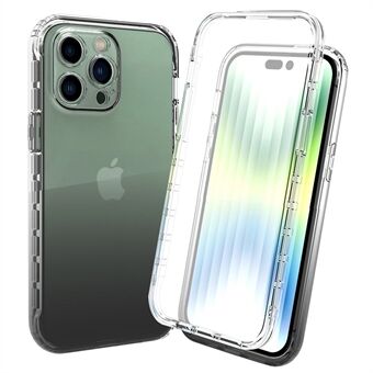 Voor iPhone 14 Pro Max 6.7 inch 3-in-1 Hybrid PC + TPU Mobiele Telefoon Shell Cover Gradiënt Schokbestendig Case met PET Screen Protector