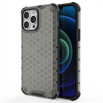 Voor iPhone 14 Pro Max 6.7 inch Honingraat Getextureerde Anti- Scratch Cover TPU + PC Dual Layer Bescherming Telefoon Case: