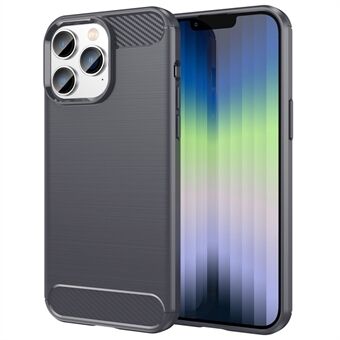 Voor iPhone 14 Pro Max 6.7 inch Beschermende Slim Case Geborsteld Koolstofvezel Textuur TPU Case Anti-Drop Mobiele Telefoon Cover: