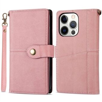 Voor iPhone 14 Pro Max 6.7 inch Retro Stijl Schokbestendig Telefoon Cover Stand Antislip PU Lederen Portemonnee Hoesje met Meerdere Kaartsleuven