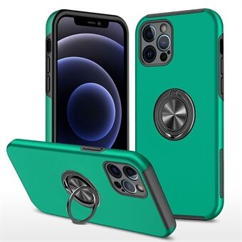 Voor iPhone 14 Pro Max 6.7 inch Hard PC + Soft TPU Scratch Telefoon Case Ring Auto Mount Kickstand Anti-val Shell Cover